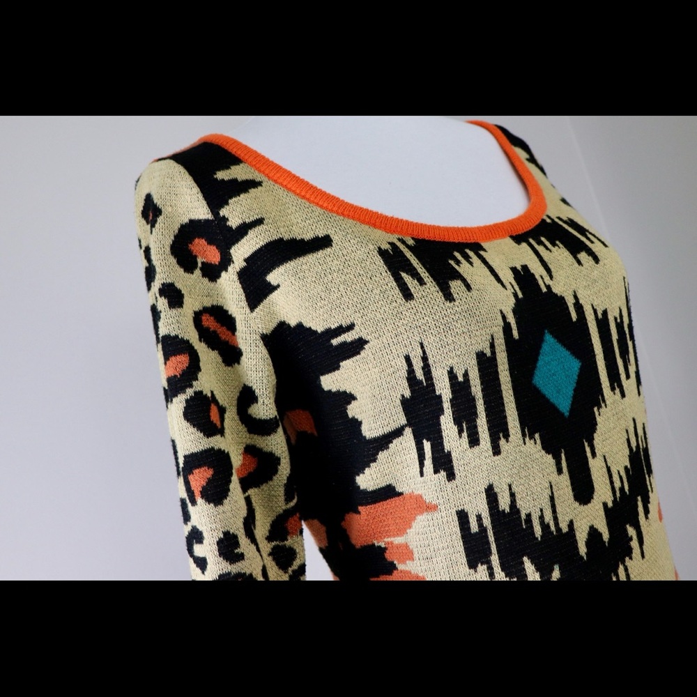 FLYING TOMATO Aztec Pattern Sweater Dress (B) - Picture 2 of 7